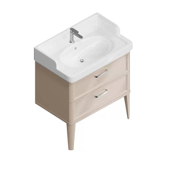 Kerama Marazzi Pompei Тумба подвесная 80см, с 2 ящиками, цвет: камео бежевый глянцевый