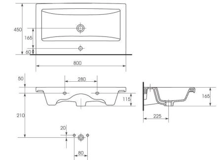 Тумба Corozo Мадисон 80 Z2, Люкс белая, Сомо 80 / Фостер 80  (раковина отдельно)