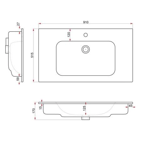 Раковина DREJA JUST FLAT 42091-KL