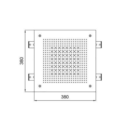Almar Душевая лейка потолочная встраив., 380х380 мм, 2 режима, цвет: Mirror Stainless Steel