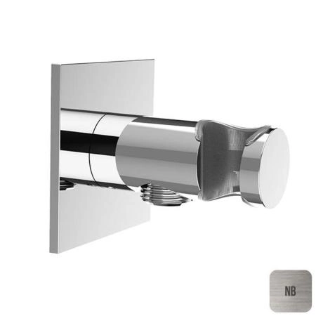 Almar Round Душевое подключение с держателем круглое, квадр. отражатель, цвет: nickel brushed