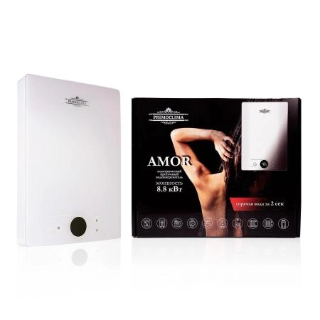 Электрический проточный водонагреватель PRIMOCLIMA AMOR 8.8 кВт, белый