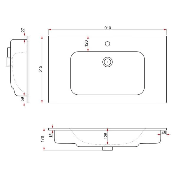 Раковина DREJA JUST FLAT 42091-KL