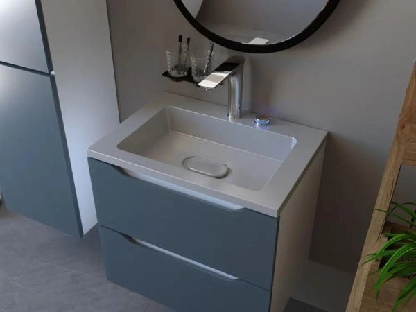 Раковина для ванной Uperwood Modul 65 см, серая глянцевая