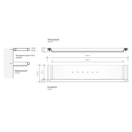 Decor Walther Mikado ABL40 Полочка 40x8.2см, подвесная, цвет: розовое золото