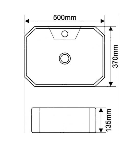 Раковина SantiLine SL-1083 керамическая, накладная