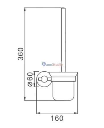 F30210 Ёршик настенный чёрный