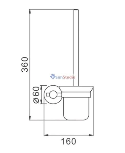 F30210 Ёршик настенный чёрный