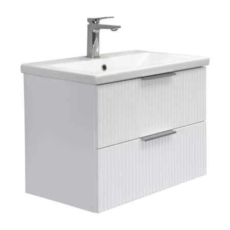 Тумба с раковиной Comforty Лима-70П2 00-00019188 подвесная белая матовая с раковиной Комо 70