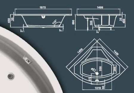 Ванна Vagnerplast Veronella VPBA140VEA3X-04 140x140