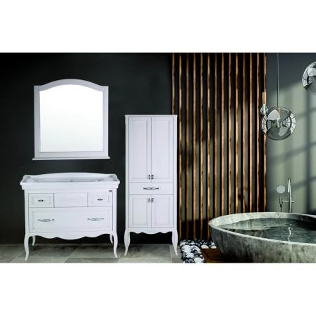 Пенал Asb Woodline Модерн 60 Белый (патина серебро)