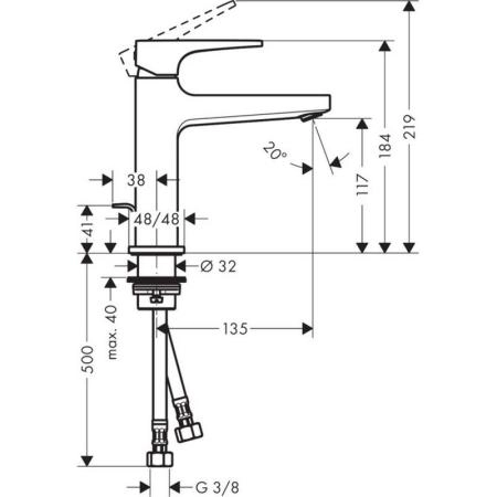 Смеситель Hansgrohe Metropol 32506000 для раковины хром