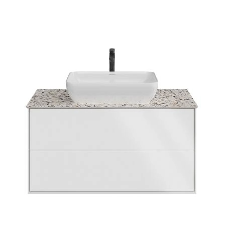 Тумба Plaza Modern/Плаза Модерн подвесная 100, нажимное открывание, 2 ящика, белая матовая
