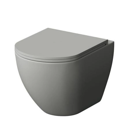 Унитаз Grossman GR-4455GMS (490*370*360) подвесной безободковый с тонкой крышкой, серый матовый