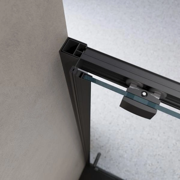 Душевая дверь BelBagno LUCE 120 прозрачное стекло 6 мм профиль черный матовый LUCE-BF-1-120-C-NERO