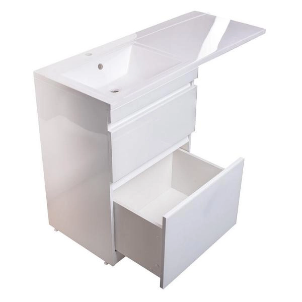 Тумба под раковину Style Line Elfante Даймонд 120 напольная, glass, Люкс белая, PLUS