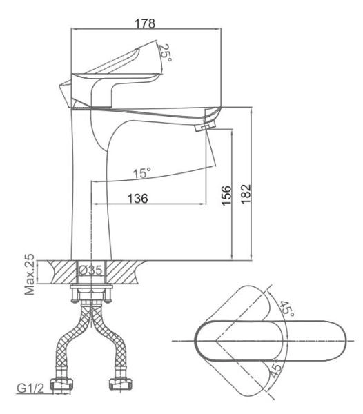 Смеситель для раковины D&K Venice Baciano (DA1032601)