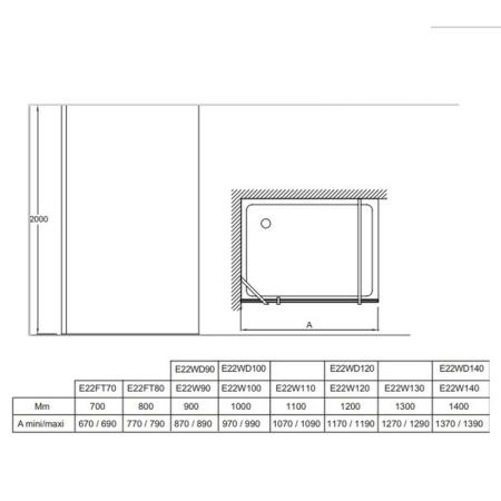 Душевое ограждение Jacob Delafon CONTRA E22WD120-GA 120x200 см