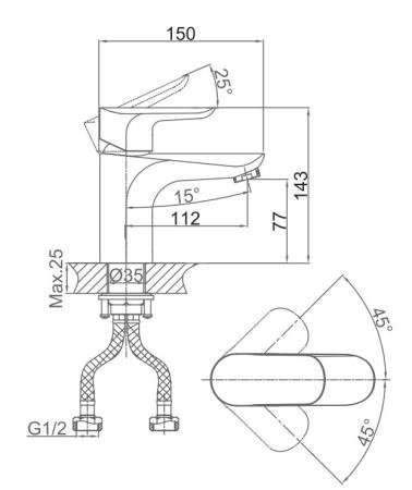 Смеситель для раковины D&K Venice Baciano (DA1032101)