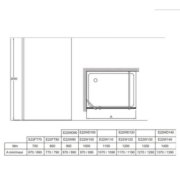 Душевое ограждение Jacob Delafon CONTRA E22WD120-GA 120x200 см