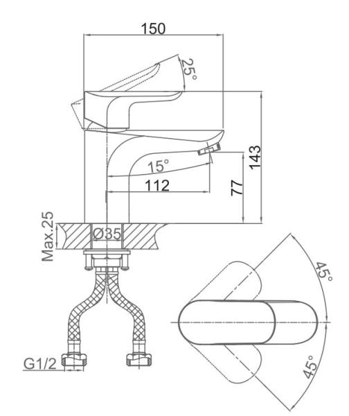 Смеситель для раковины D&K Venice Baciano (DA1032101)