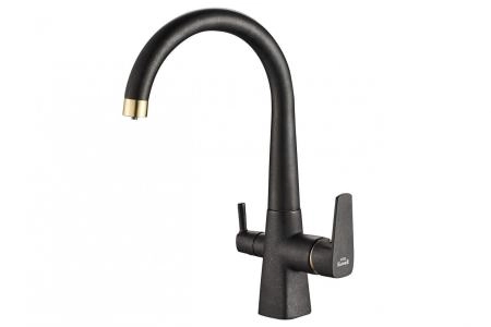 Смеситель для кухни ZORG Steel Hammer (SH 819 BLACK BR) бронза | черный
