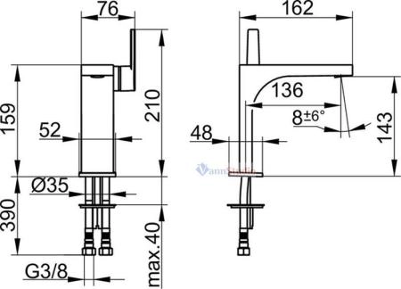 Смеситель для умывальника 150 51102010100 Хром