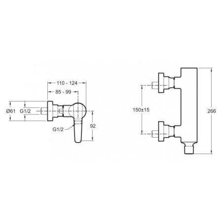 Смеситель Jacob Delafon ALEO+ E72318-CP для душа хром