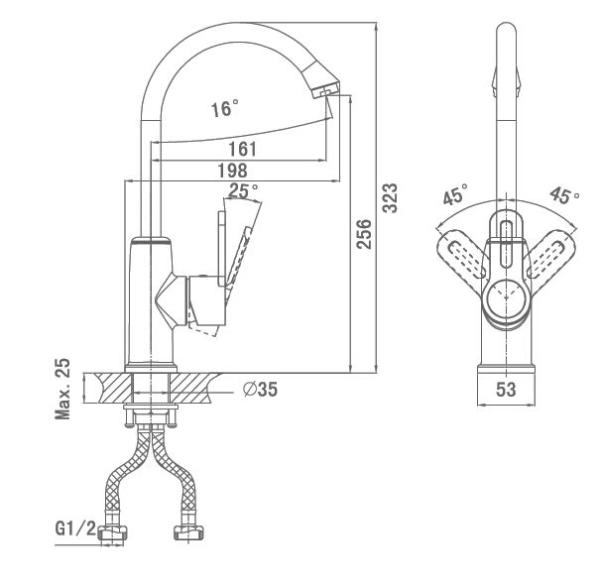 Смеситель для кухни D&K Rhein Paulinus (DA1352401)