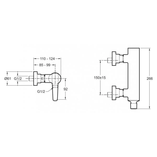 Смеситель Jacob Delafon ALEO+ E72318-CP для душа хром