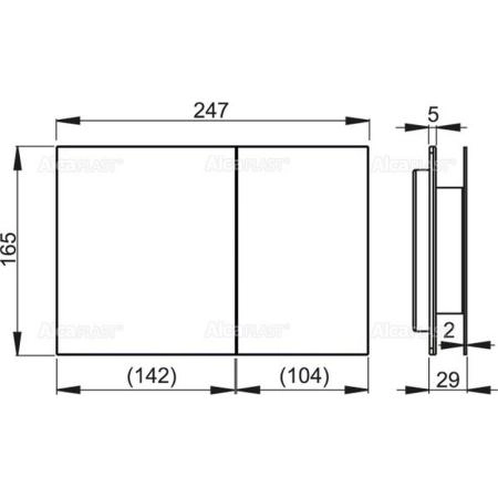 Кнопки смыва AlcaPlast FLAT ALUNOX AIR металл–матовый
