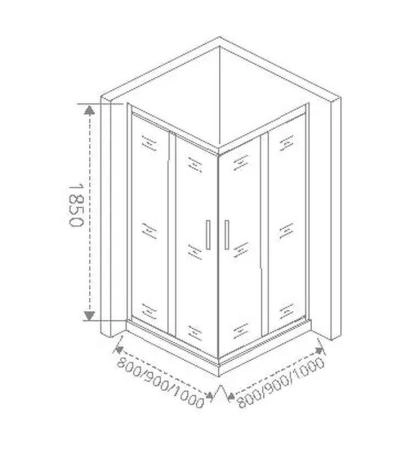 Душевой уголок GOOD DOOR NEO CR-100-C-CH 100x100 прозрачное