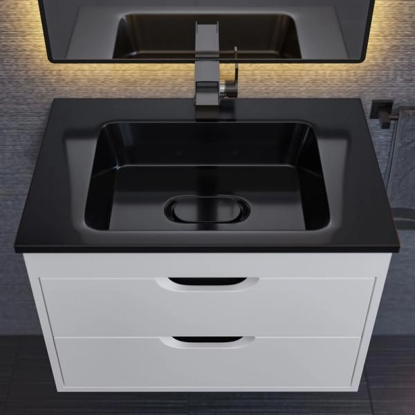 Раковина для ванной Uperwood Modul 65 см, черная глянцевая