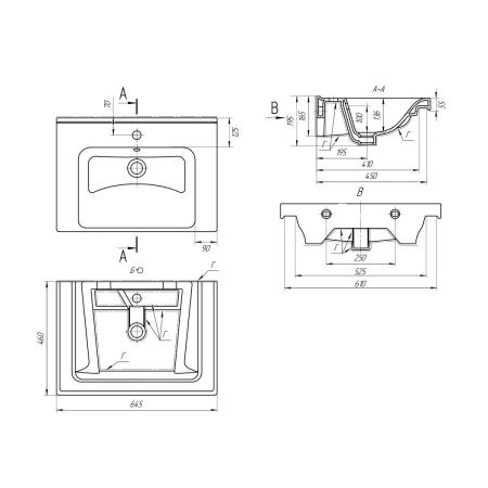 Раковина DREJA HARMONY 640214, 65 см
