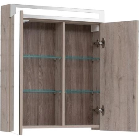 Шкаф-зеркало Dreja MAX 70 с LED-освещением, дуб кантри