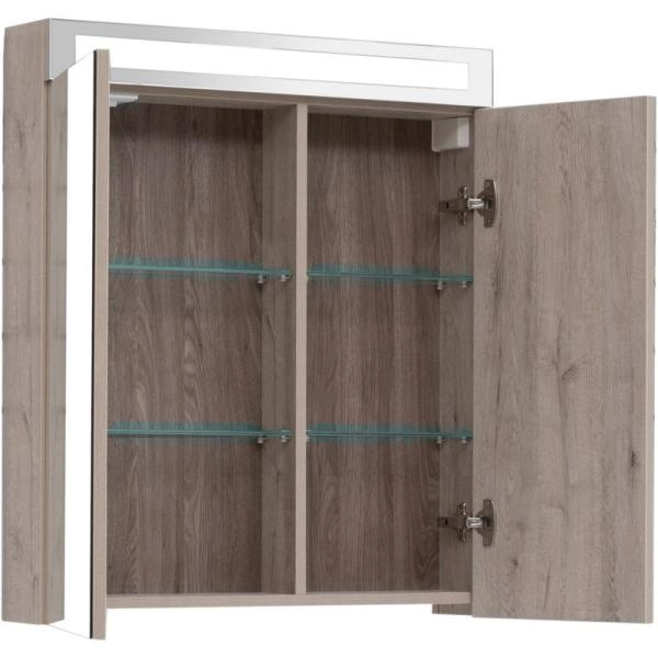 Шкаф-зеркало Dreja MAX 70 с LED-освещением, дуб кантри