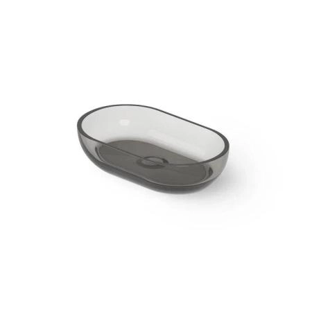 Dea Design Washbasins Раковина 55х32х13см., накладная, без отв., Glasstech, прозрачная смола, цвет: Smoky Black R4