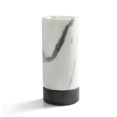 3SC Apuana 2.0 Стакан настольный d6,5хh15 см, цвет: мрамор White Statuario/никель черный матовый