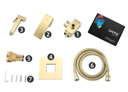 Гигиенический душ Gappo G7207-3 золото встроенный