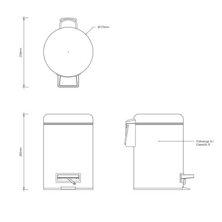 Decor Walther Universal Ведро с педалью, цвет: Сталь полированная