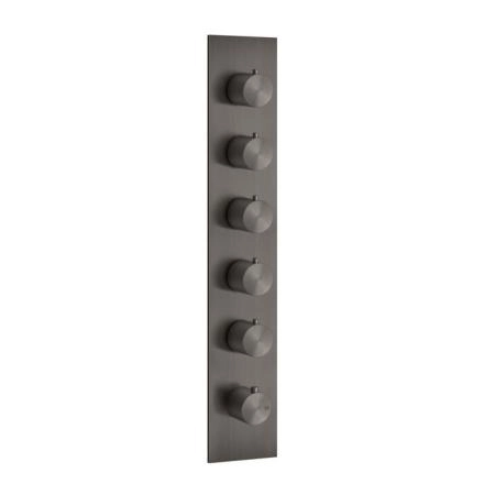 Gessi 316 Встраиваемый термостатический смеситель на 5 источников, резьба 3/4", внешняя часть, цвет: brushed black metal pvd
