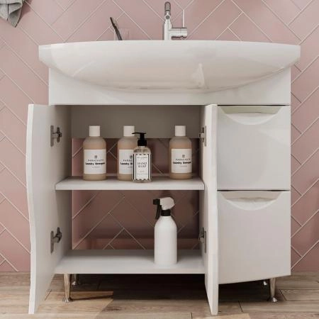 Тумба для ванной Volna Adel 80 2D.2Y напольная (Балтика) раковина отдельно