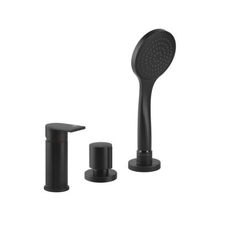 Gessi Emporio Via manzoni Смеситель для ванны, на 3 отв., наполнение через слив-перелив, лейка, цвет: Black XL