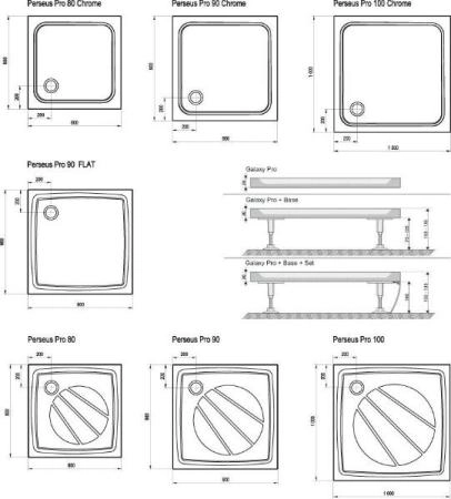 Поддон Ravak Perseus Pro-100 Chrome белый