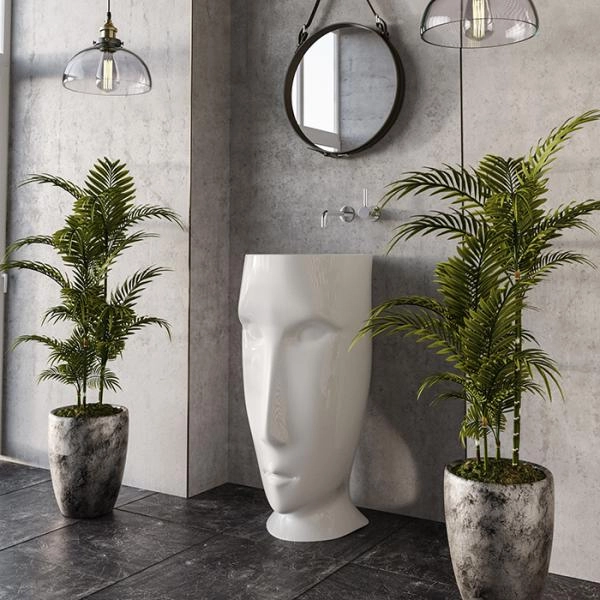 Kerasan Artwork Пластина из металла, закрывающая отверстие в стену Moloco + Fix, цвет Bianco Matt