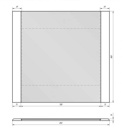 Зеркало Dreja Uni 85 99.9006 белое