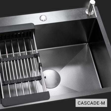 Мойка кухонная Esbano CASCADE-M 600х500х230 оружейная сталь PVD покрытие