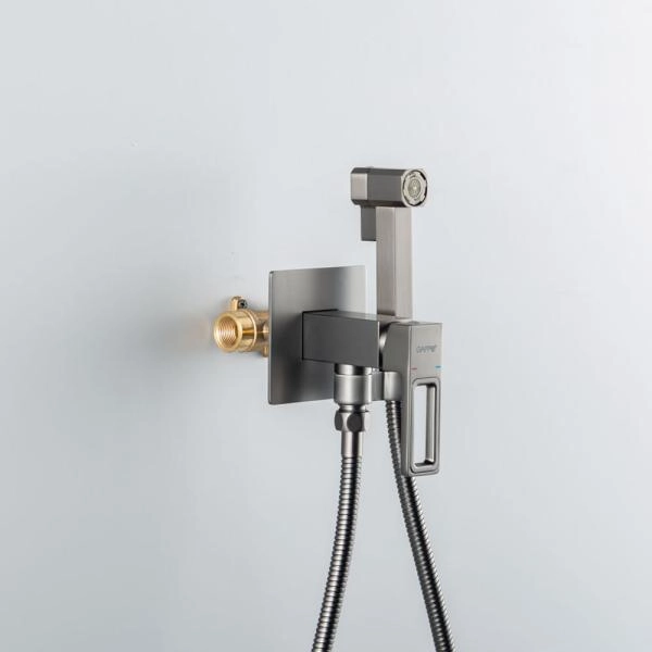 Гигиенический душ GAPPO G7217-19 со смесителем, оружейная сталь