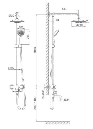 Душевая система D&K Hessen Grimm (DA1384701E09)