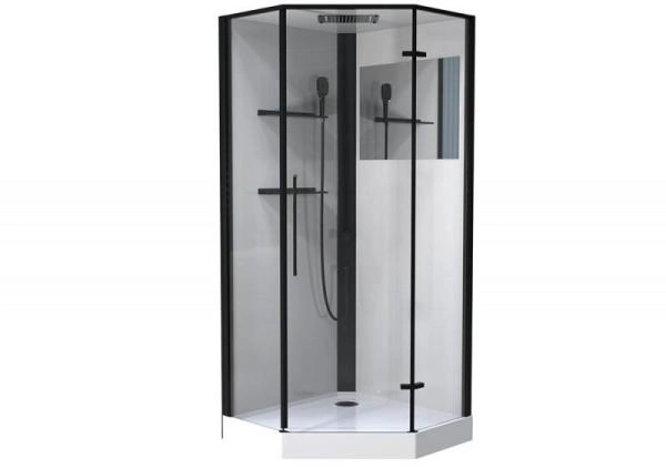 Душевая кабина ESBANO ESM-PENTA-90 (Right) 90x90 черный профиль